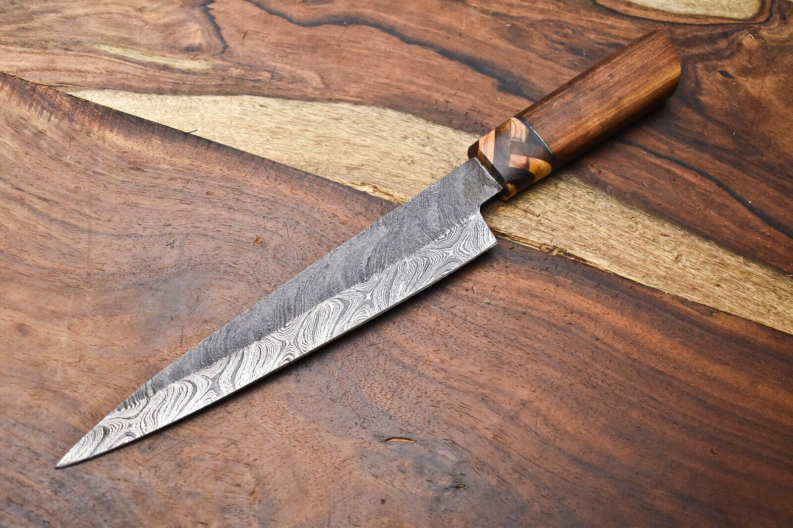 Professional Damascus Chef Knife – Custom Handcrafted Full Tang Kitchen Knife