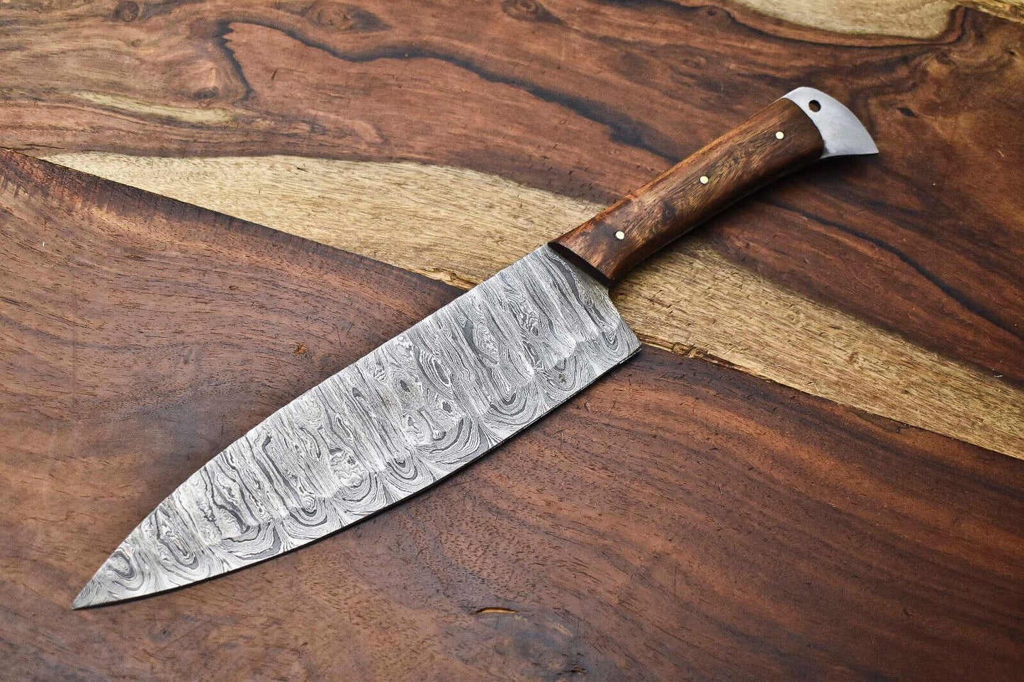 Handmade Damascus Chef Knife – Professional Kitchen Tool for Precision Cutting