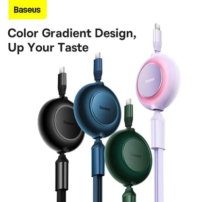 Baseus 100 W 3in1 Retractable Fast Charging Cable  USBC Lightning  Micro USB In One 2