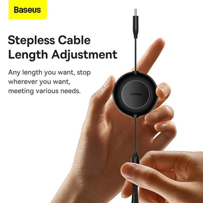 Baseus 100 W 3in1 Retractable Fast Charging Cable  USBC Lightning  Micro USB In One 4