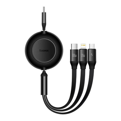 Baseus 100 W 3in1 Retractable Fast Charging Cable  USBC Lightning  Micro USB In One 7