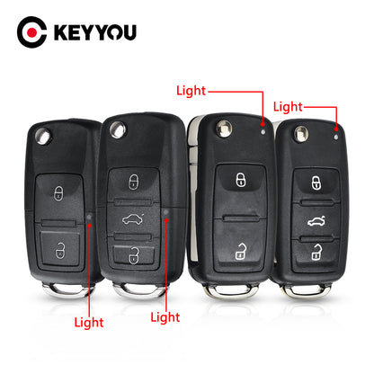Flip Key Shell for Volkswagen VW Polo Passat Tiguan Golf Seat Skoda, Folding Car Remote Case