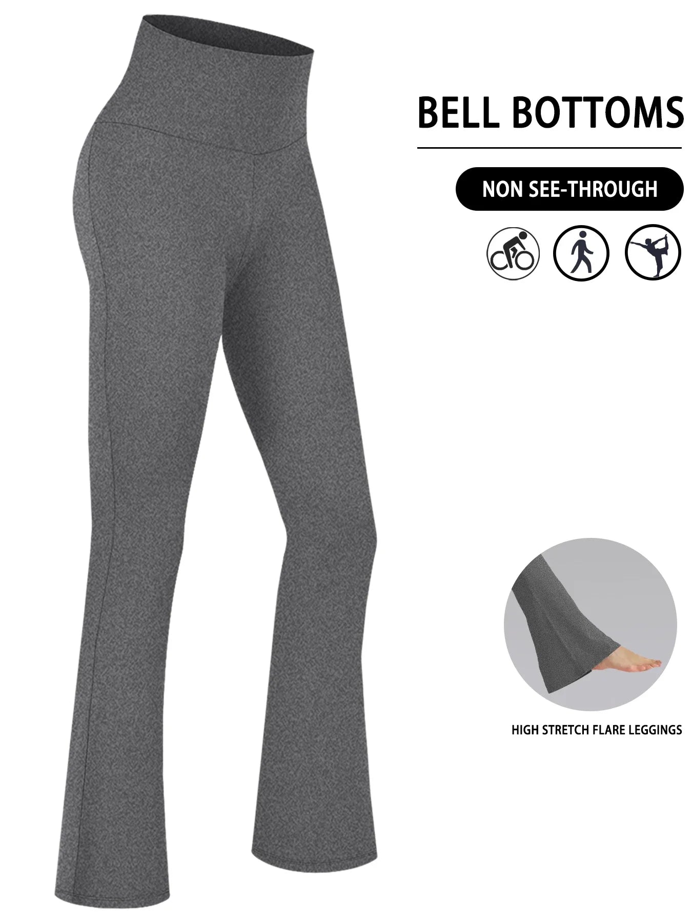 Super Soft Plus Size Flare Pants, High Waisted Tummy Control Leggings, Bootleg Bell Bottoms for Running