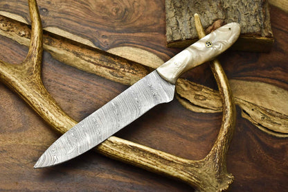 12" Custom Handmade Damascus Steel Chef Knife | Full Tang Kitchen Cooking Blade