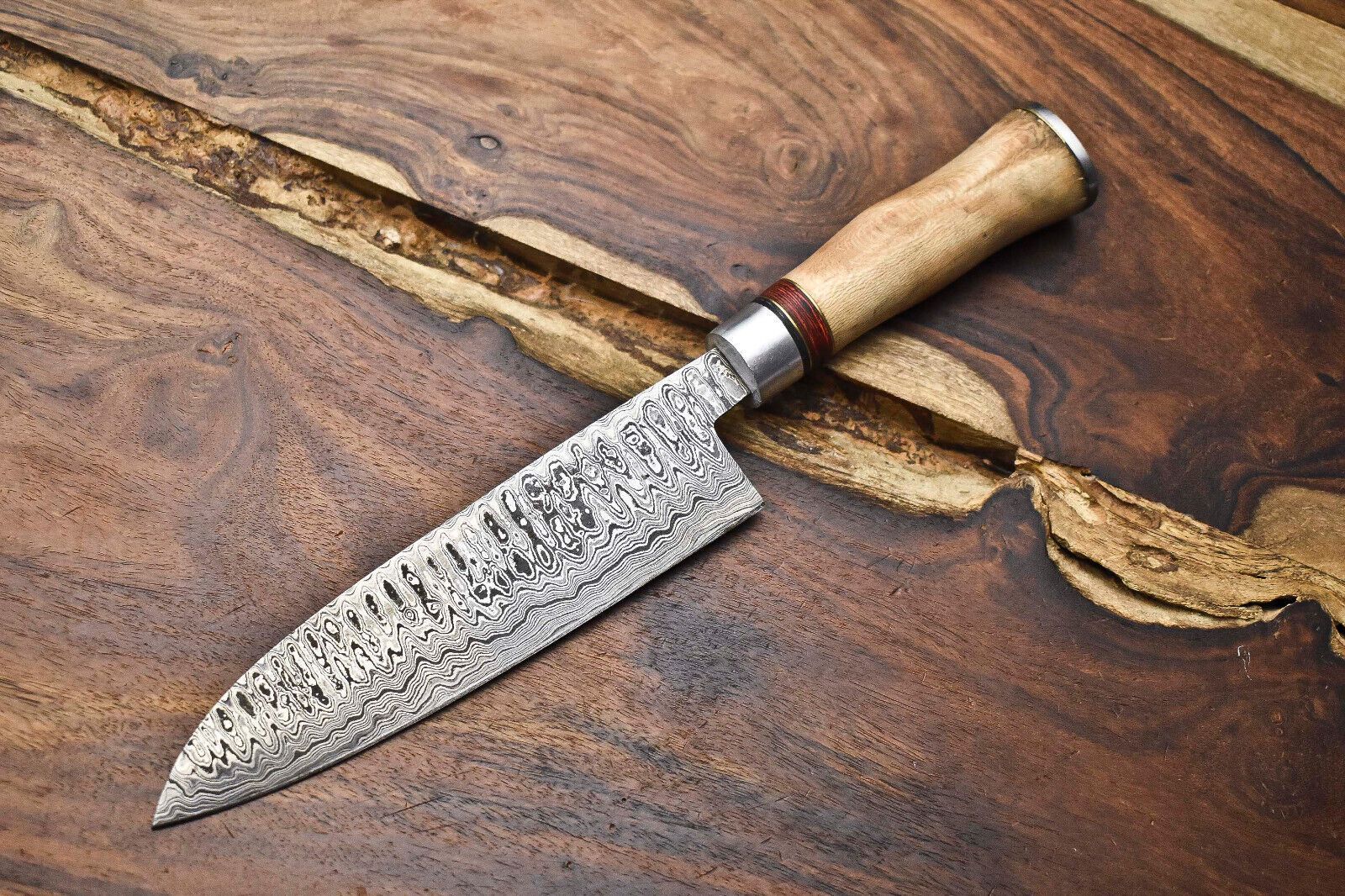 Custom 12" Damascus Steel Kitchen Chef Knife | Hand Forged Cooking Blade