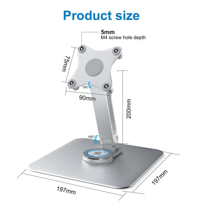 Aluminum Alloy 360deg Rotating Monitor Stand  Adjustable TableMounted Bracket With M4 Screw Base  H 1