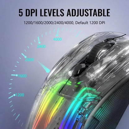 ATTACK SHARK X2 Pro Transparent Shell Wireless Gaming Mouse  TriMode 24G  BT  Wired With RGB Dock   2