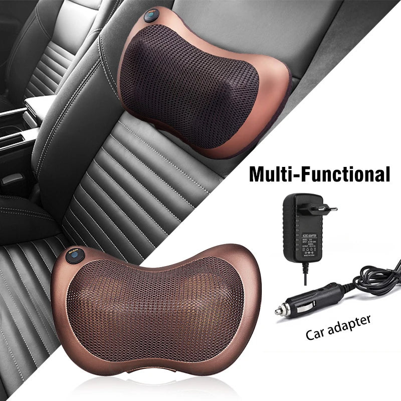 Electric Neck And Back Massager Shiatsu Massage Pillow For Car Or Home Deep Kneading Head Waist Bod 2