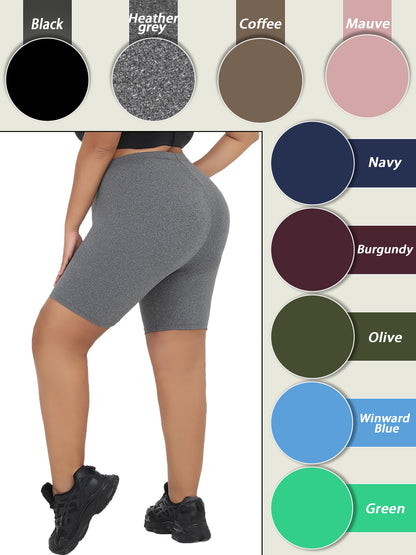 Super Soft Plus Size Biker Shorts For Women, No See Through, Workout, Running, Yoga, Athletic Shorts