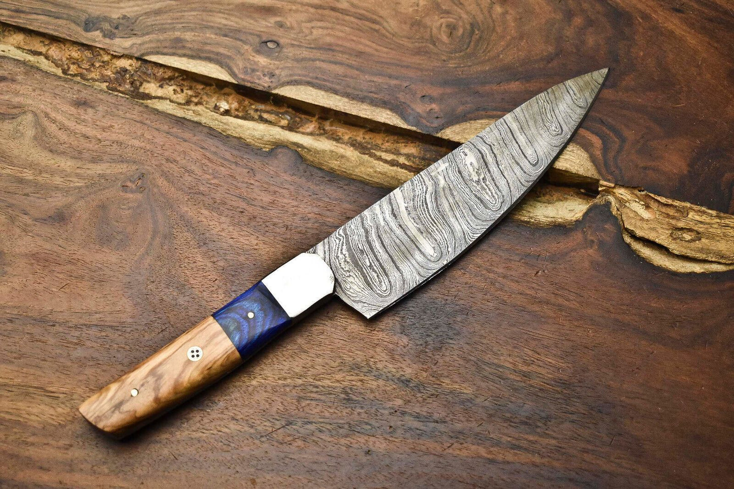 12 Damascus Steel Kitchen Knife  Handmade Chef Cooking Blade 3
