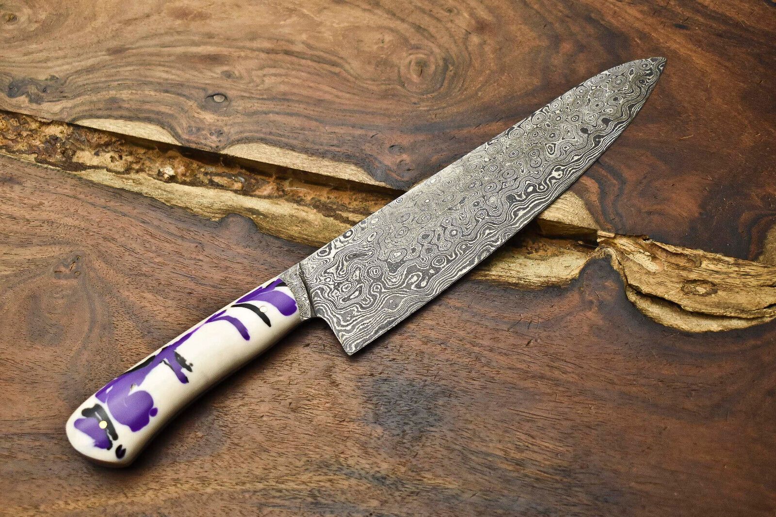 12 Inch Handmade Damascus Chef Knife  Premium Full Tang Forged Kitchen Knife 3