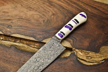 12 Inch Handmade Damascus Chef Knife  Premium Full Tang Forged Kitchen Knife 1