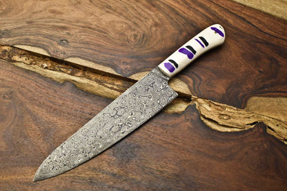 12 Inch Handmade Damascus Chef Knife | Premium Full Tang Forged Kitchen Knife