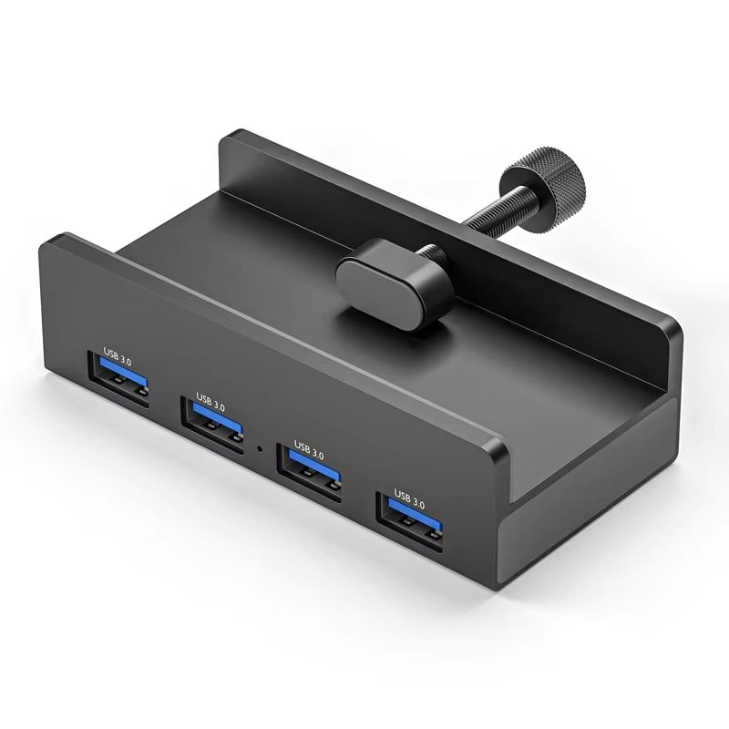 Aluminum TypeC 4Port USB 30 Hub With Phone Holder  Memory Card Reader  Solid MultiDevice Dock 11