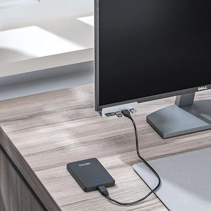 Aluminum TypeC 4Port USB 30 Hub With Phone Holder  Memory Card Reader  Solid MultiDevice Dock 1