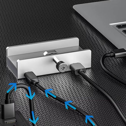 Aluminum TypeC 4Port USB 30 Hub With Phone Holder  Memory Card Reader  Solid MultiDevice Dock 2