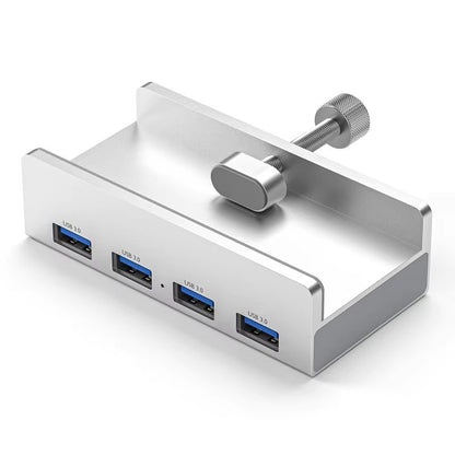 Aluminum TypeC 4Port USB 30 Hub With Phone Holder  Memory Card Reader  Solid MultiDevice Dock 6
