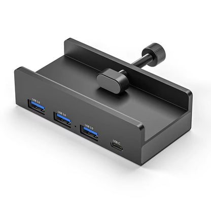 Aluminum TypeC 4Port USB 30 Hub With Phone Holder  Memory Card Reader  Solid MultiDevice Dock 7