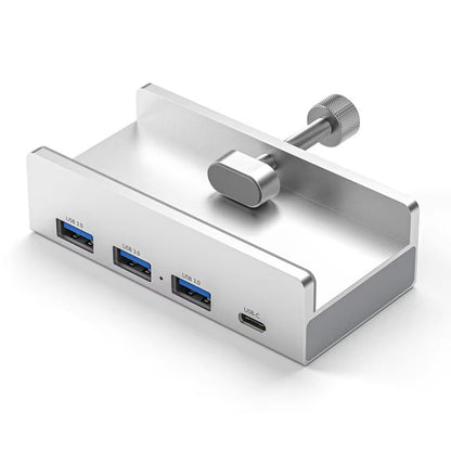 Aluminum TypeC 4Port USB 30 Hub With Phone Holder  Memory Card Reader  Solid MultiDevice Dock 8