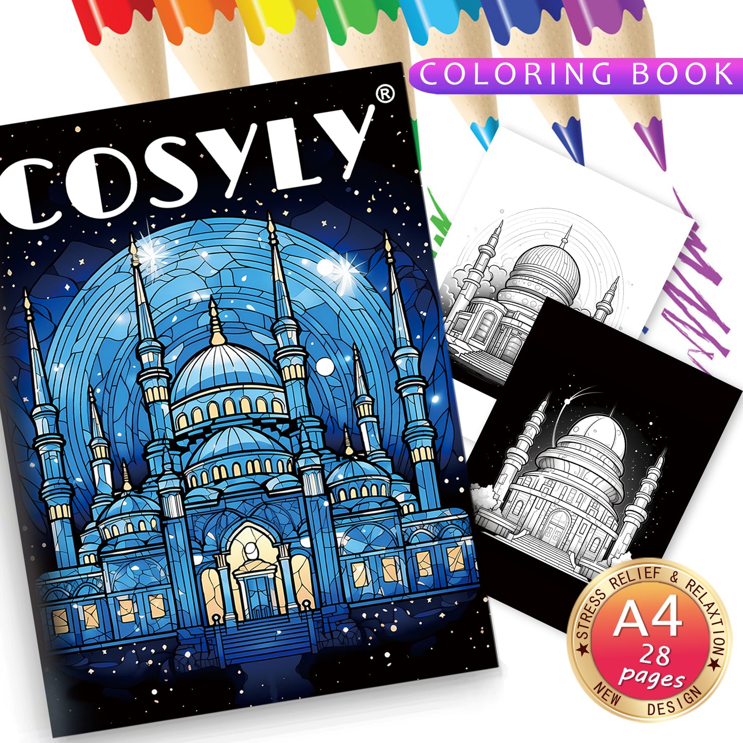 Animal Character Coloring Book Mandala Flowers Stress Relief Relaxation Art 12