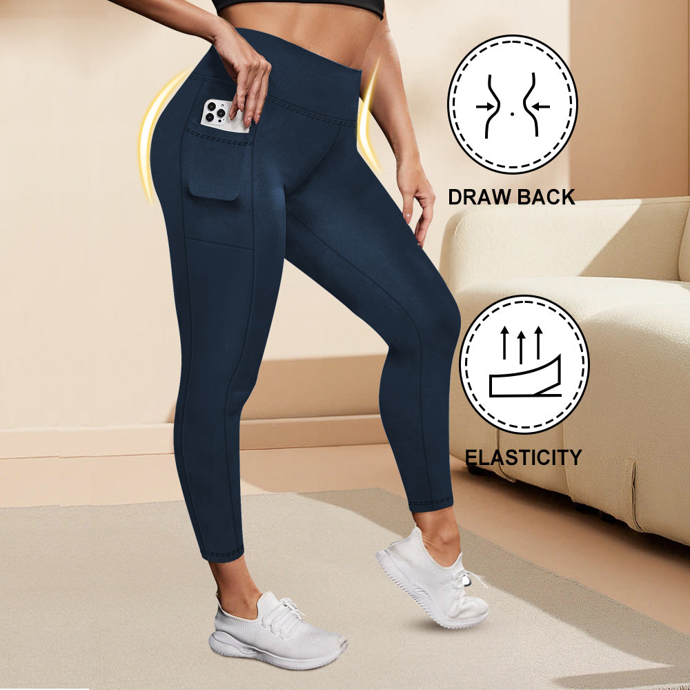 Women's High Waisted Yoga Leggings with Pockets, Plus Size, Butt Lifting Workout Leggings, Elastic Activewear for Gym
