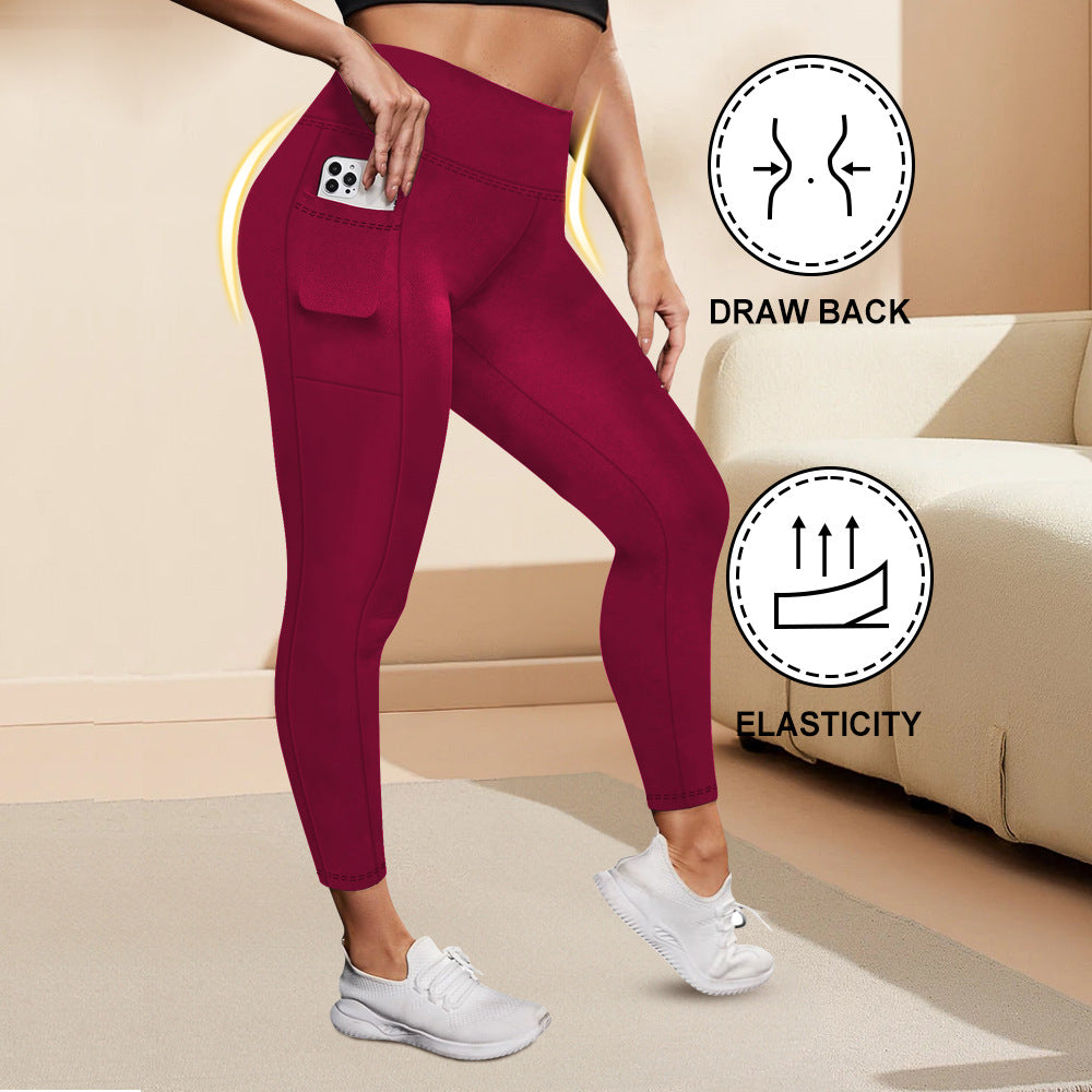 Women's High Waisted Yoga Leggings with Pockets, Plus Size, Butt Lifting Workout Leggings, Elastic Activewear for Gym