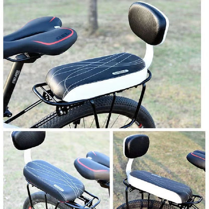 ComfortRide Rear Rack Bike Saddle With Backrest  Padded PU Leather Cushion For Child Or Adult Passe 1
