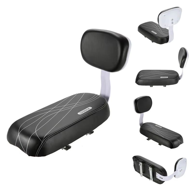 ComfortRide Rear Rack Bike Saddle With Backrest  Padded PU Leather Cushion For Child Or Adult Passe 5