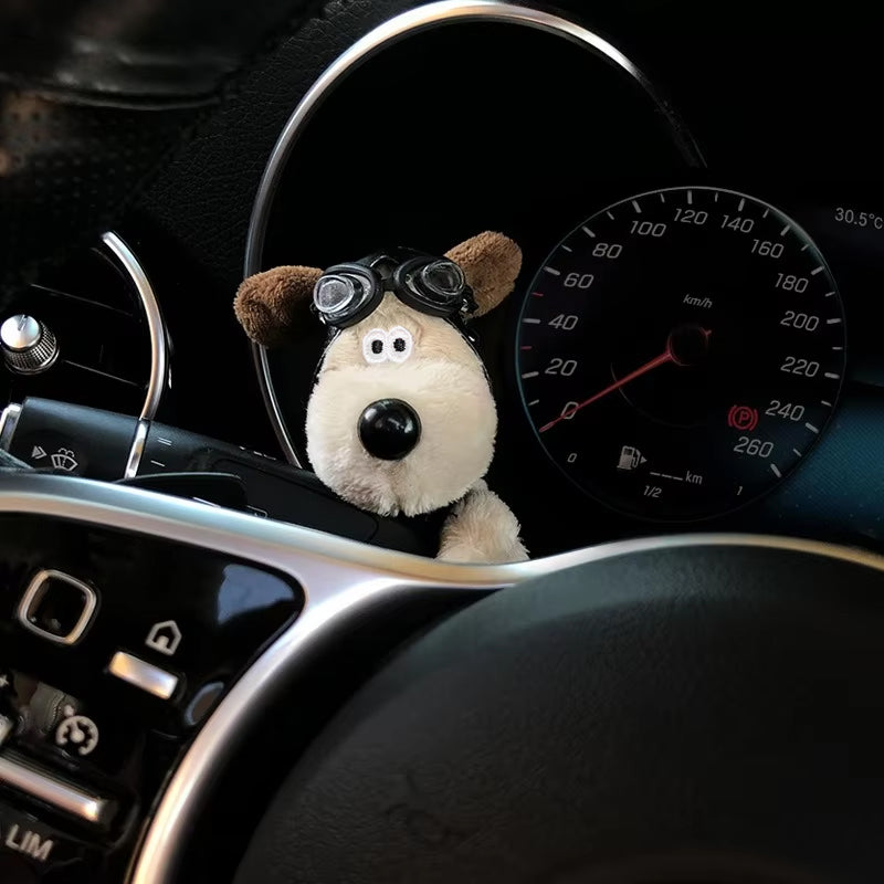 Plush Puppy Doll Car Wiper Decoration Dog Clutch Ornament For Auto Interior 1