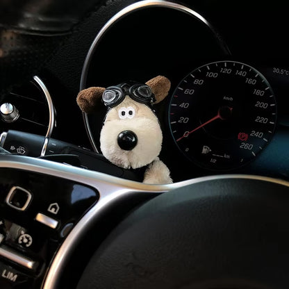 Plush Puppy Doll Car Wiper Decoration Dog Clutch Ornament For Auto Interior 1