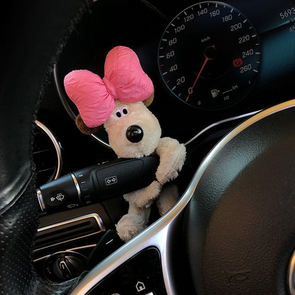 Plush Puppy Doll, Car Wiper Decoration, Dog Clutch Ornament for Auto Interior