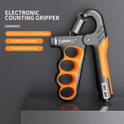 Electronic Hand Grip Exerciser, Adjustable Strength Trainer with LCD Counter, Forearm Muscle Recovery Fitness Trainer