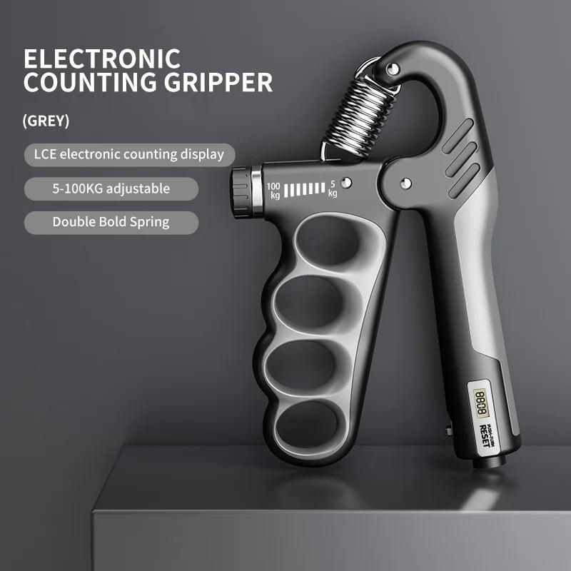 Electronic Hand Grip Exerciser Adjustable Strength Trainer With LCD Counter Forearm Muscle Recovery 6