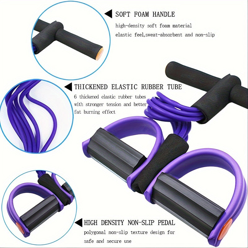 Resistance Band Tension Rope SixTube Tensioner SitUp Assistive Yoga Trainer MultiFunctional Fitness 5