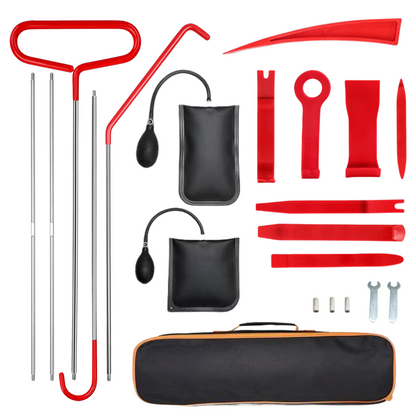 Auto Window Door Open Fixing Kit, Inflatable Air Pump, Car Door Tool Set, Long Reach Tools with Carrying Bag