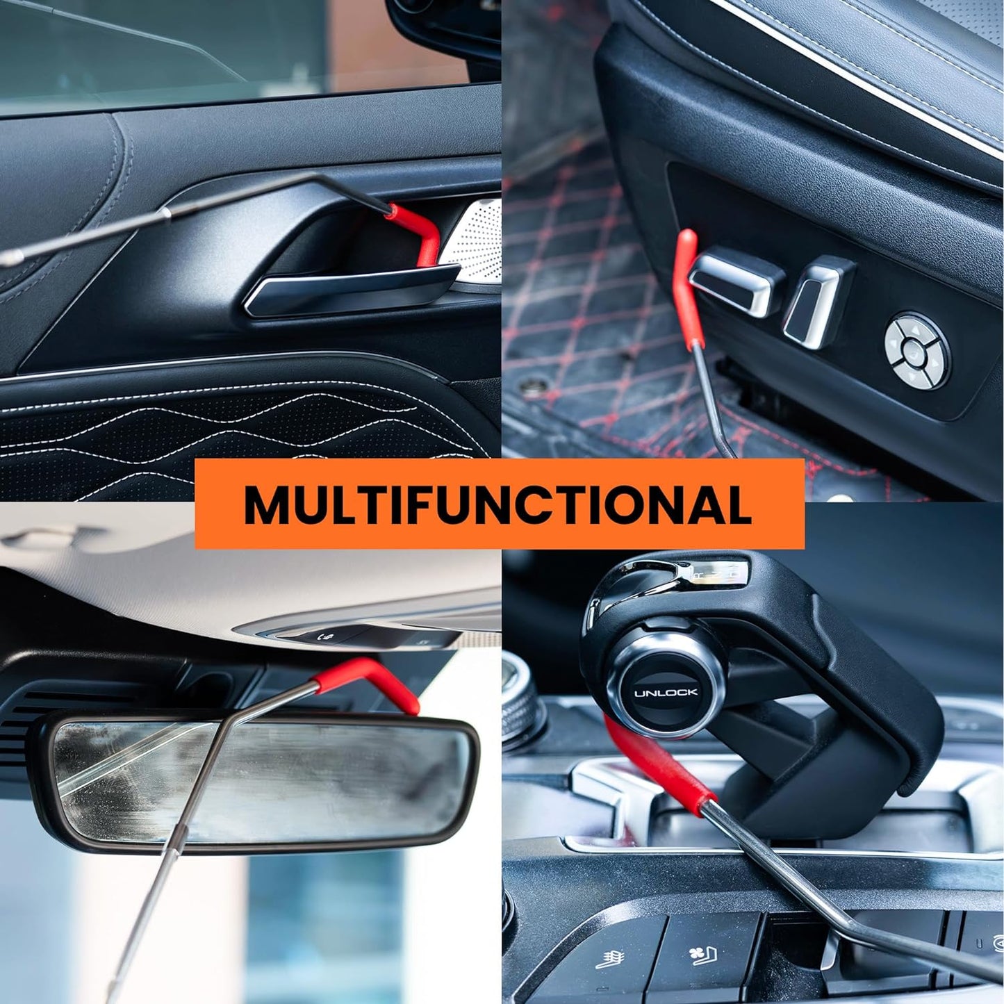 Auto Window Door Open Fixing Kit, Inflatable Air Pump, Car Door Tool Set, Long Reach Tools with Carrying Bag