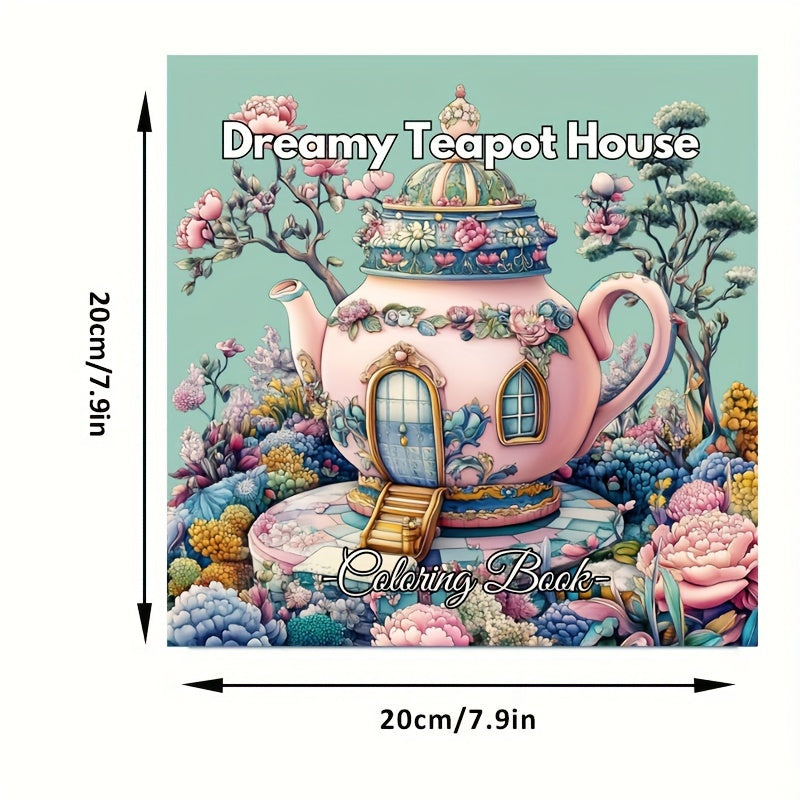 Dreamy Teapot House Coloring Book For Adult Premium Drawing Supplies Unique Birthday Party Gift 5