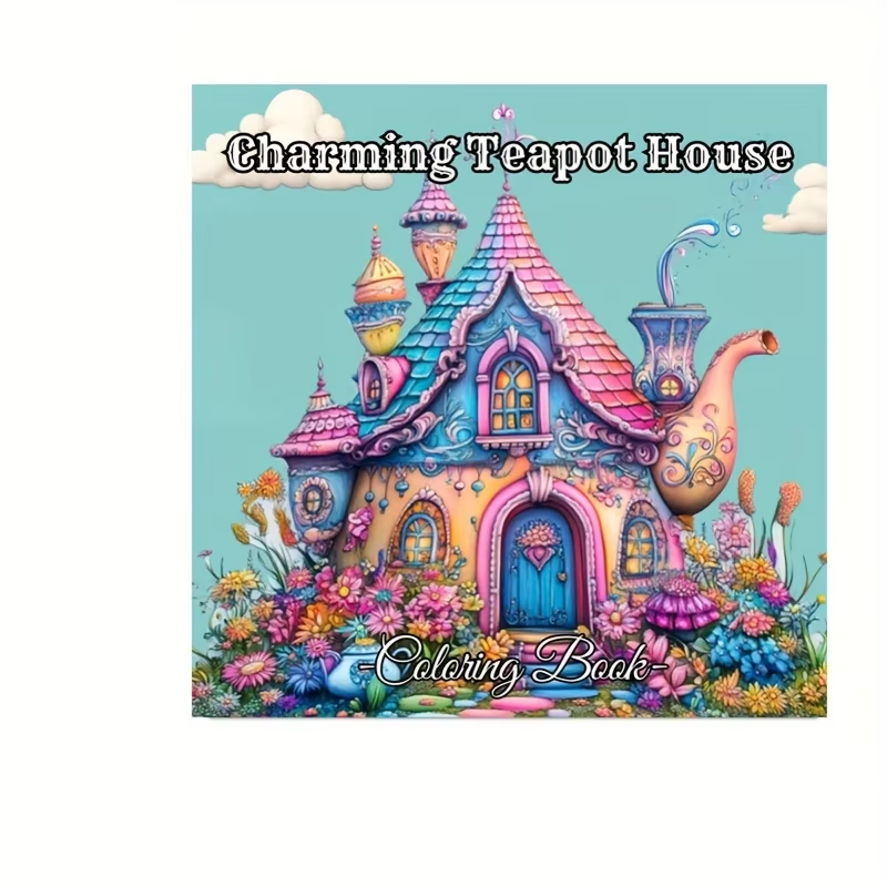 Dreamy Teapot House Coloring Book For Adult Premium Drawing Supplies Unique Birthday Party Gift 8