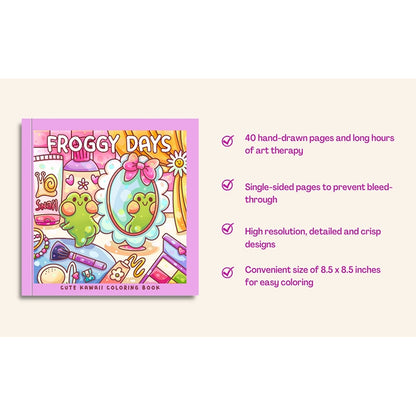 Froggy Days, Frog Coloring Book, Adorable Frog Adventures, Relaxing Coloring for All Ages, Stress Relief
