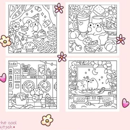 Froggy Days, Frog Coloring Book, Adorable Frog Adventures, Relaxing Coloring for All Ages, Stress Relief