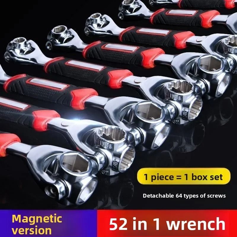 German Universal Wrench  52in1 MultiFunction Adjustable Socket Wrench With CrV Steel For Home And A 4
