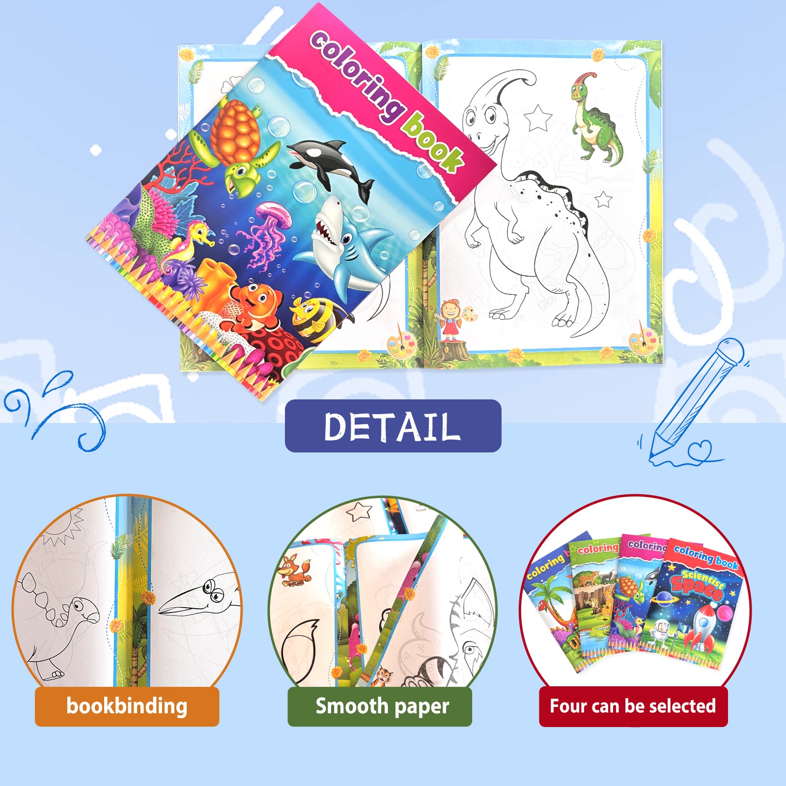 Childrens Drawing Book, Educational Toy, Color Filling Graffiti Picture Book, Creative Gift for Concentration