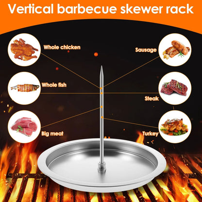 Al Pastor Vertical Barbecue Skewer Stand With Stainless Steel Tray 4