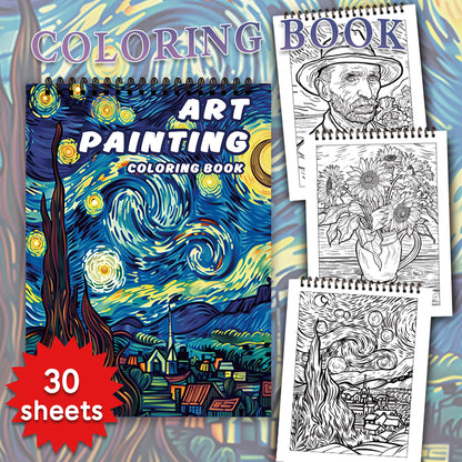 Spiral Coloring Book for Adults, Thick Paper for No Bleed, Stress Relief Art Therapy, Ideal Halloween Gift and Christmas