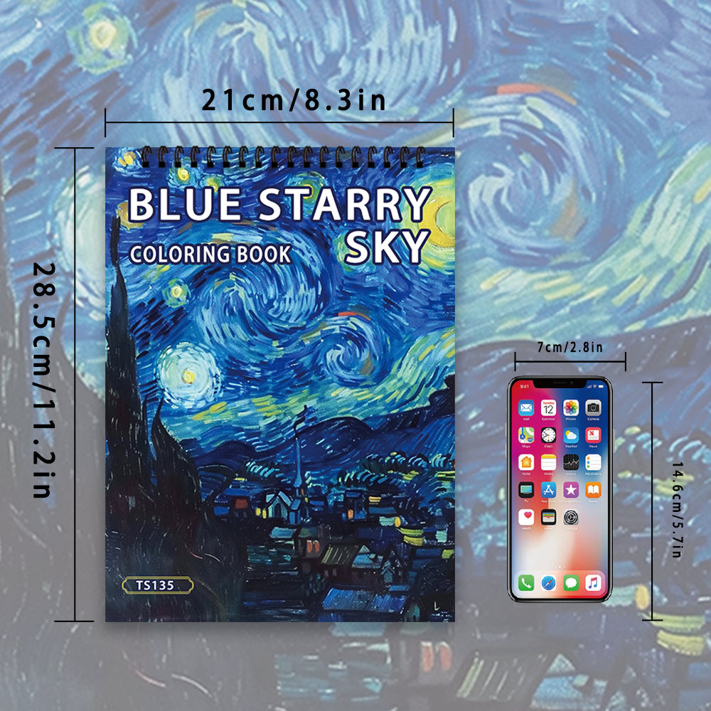 Spiral Coloring Book for Adults, Thick Paper for No Bleed, Stress Relief Art Therapy, Ideal Halloween Gift and Christmas
