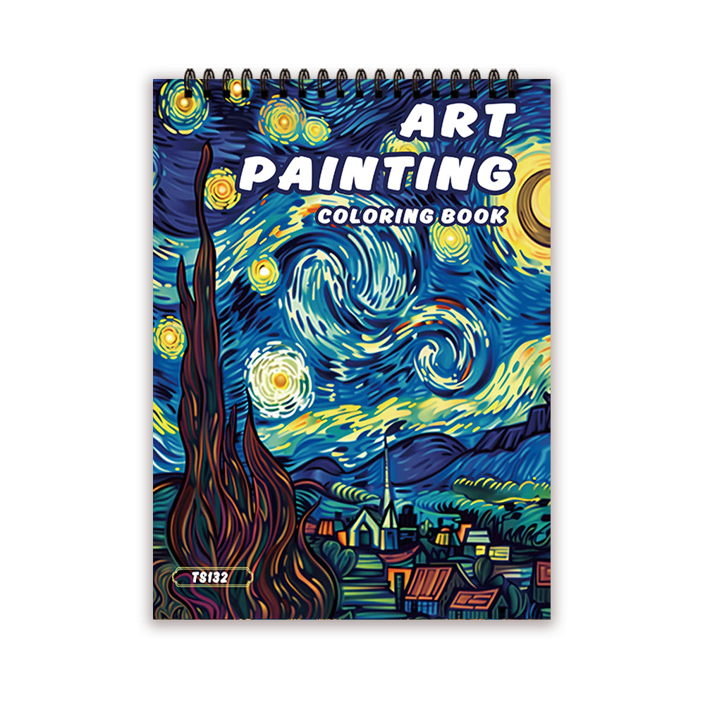 Spiral Coloring Book for Adults, Thick Paper for No Bleed, Stress Relief Art Therapy, Ideal Halloween Gift and Christmas
