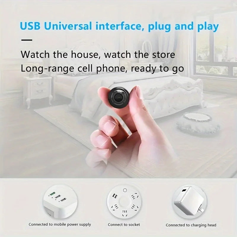 WiFi Mini Camera HD, Indoor Baby Monitor, Security Surveillance, Night Vision IP Cam, Audio Video Recorder