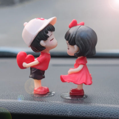 Car Decoration Cute Cartoon Couples Action Couple Cute Ornaments For Car Cute Lovely Kiss Dashboard 2