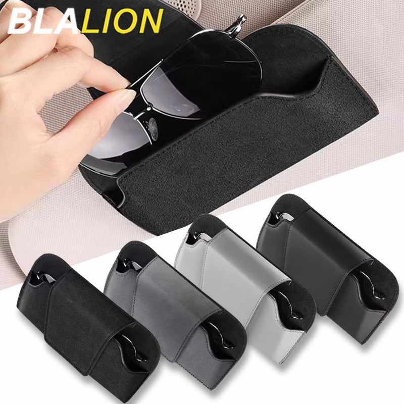 Auto Sun Visor Suede Glasses Holder, Car Glasses Case, Universal Sunglasses Clip, Card and Ticket Holder Interior