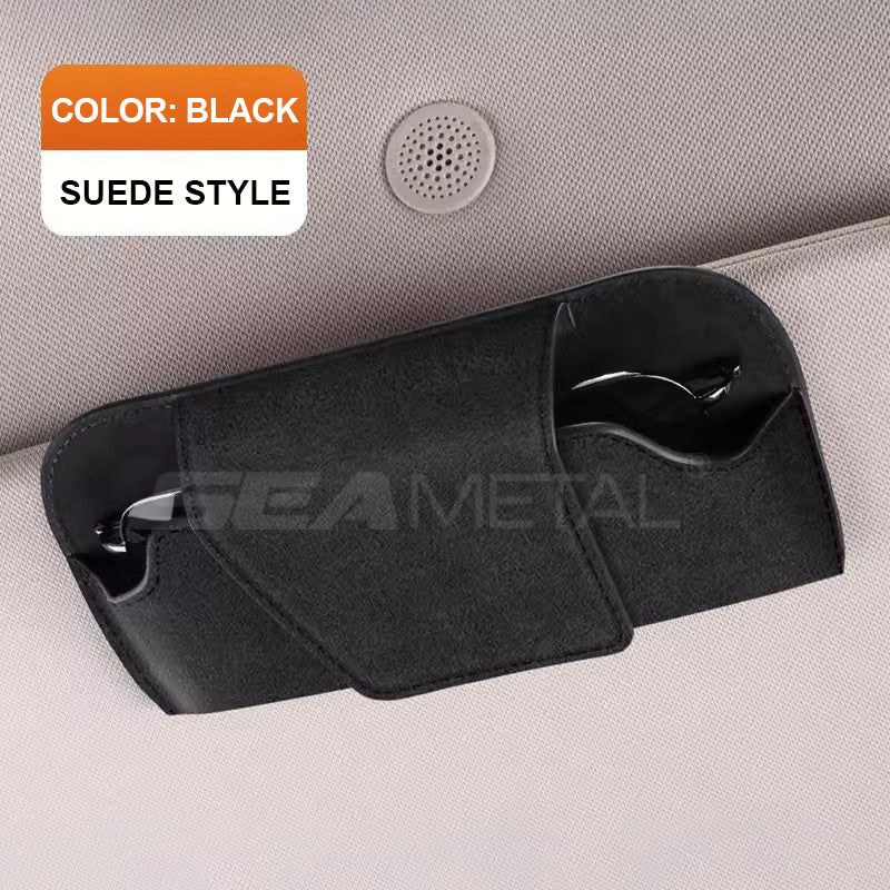 Auto Sun Visor Suede Glasses Holder Car Glasses Case Universal Sunglasses Clip Card And Ticket Hold 5